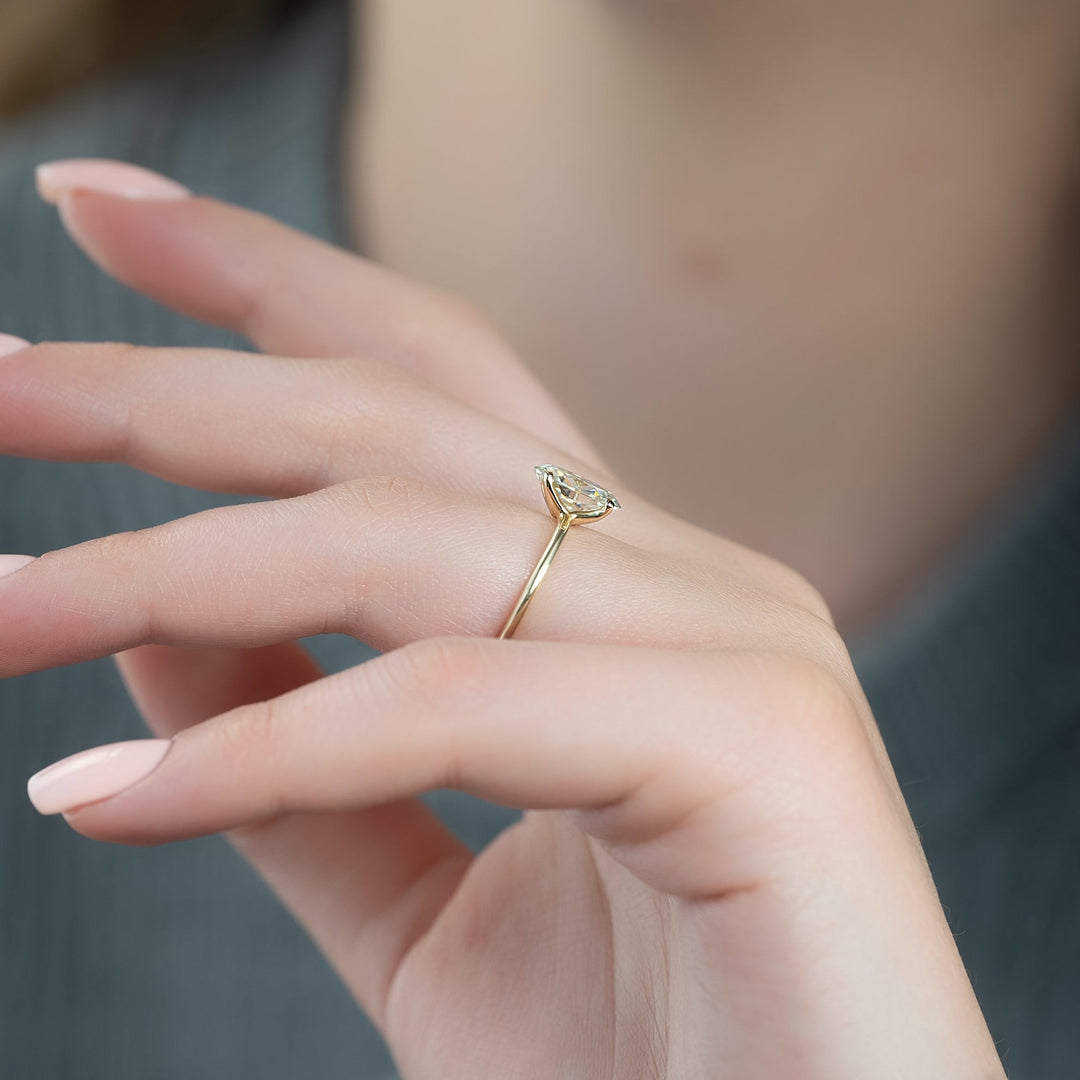 The Cecelia Oval Lab Diamond Moissanite Engagement Ring