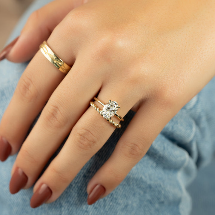 The Cecelia Oval Lab Diamond Moissanite Engagement Ring *Shown with 2 ct #material_gold