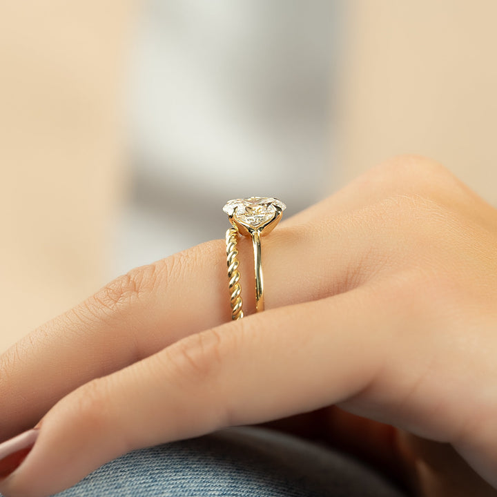 The Cecelia Oval Lab Diamond Moissanite Engagement Ring *Shown with 2 ct #material_gold