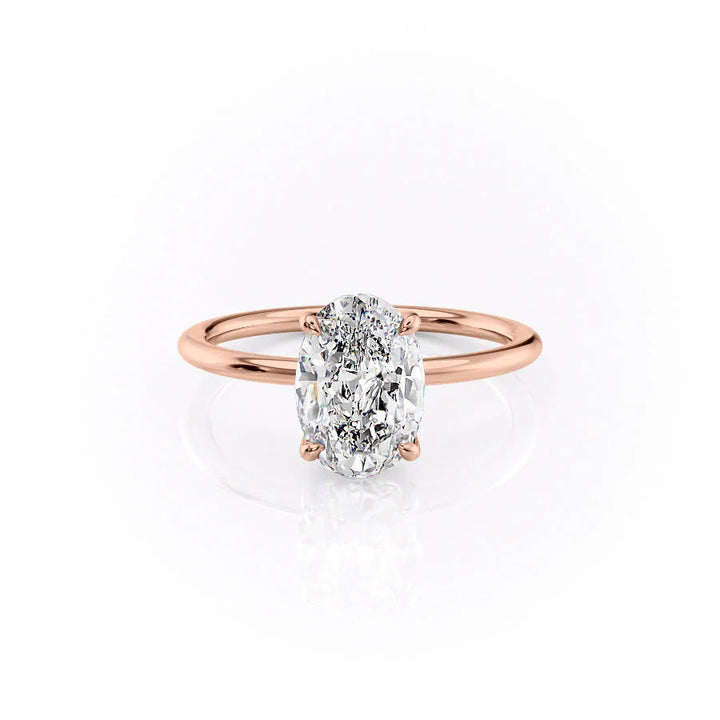 The Cecelia Set With Oval Solitaire Moissanite#material_rose