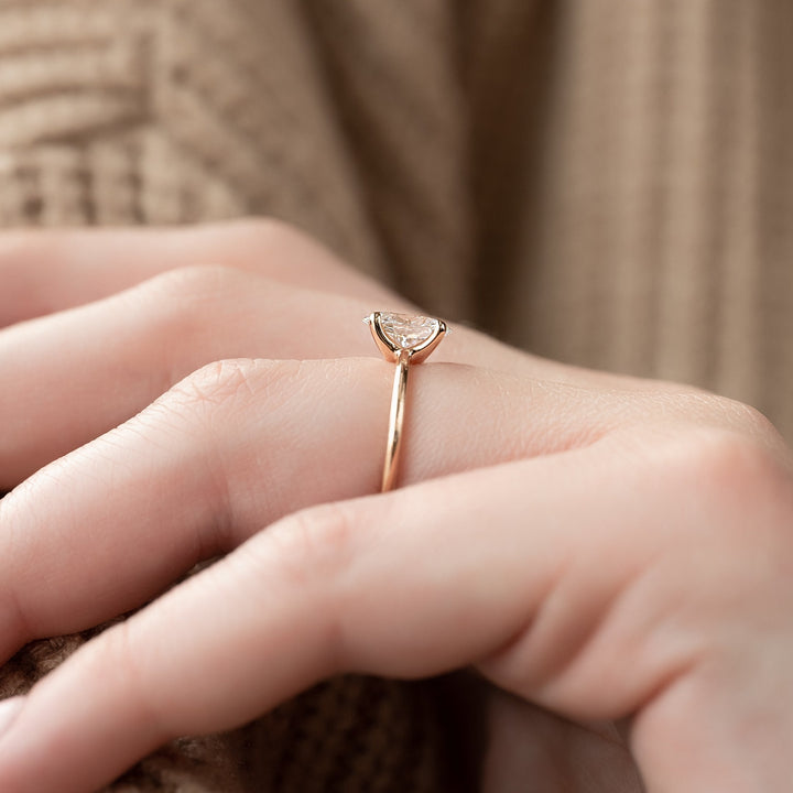The Cecelia Oval Lab Diamond Moissanite Engagement Ring *Shown with 1.5 ct #material_rose