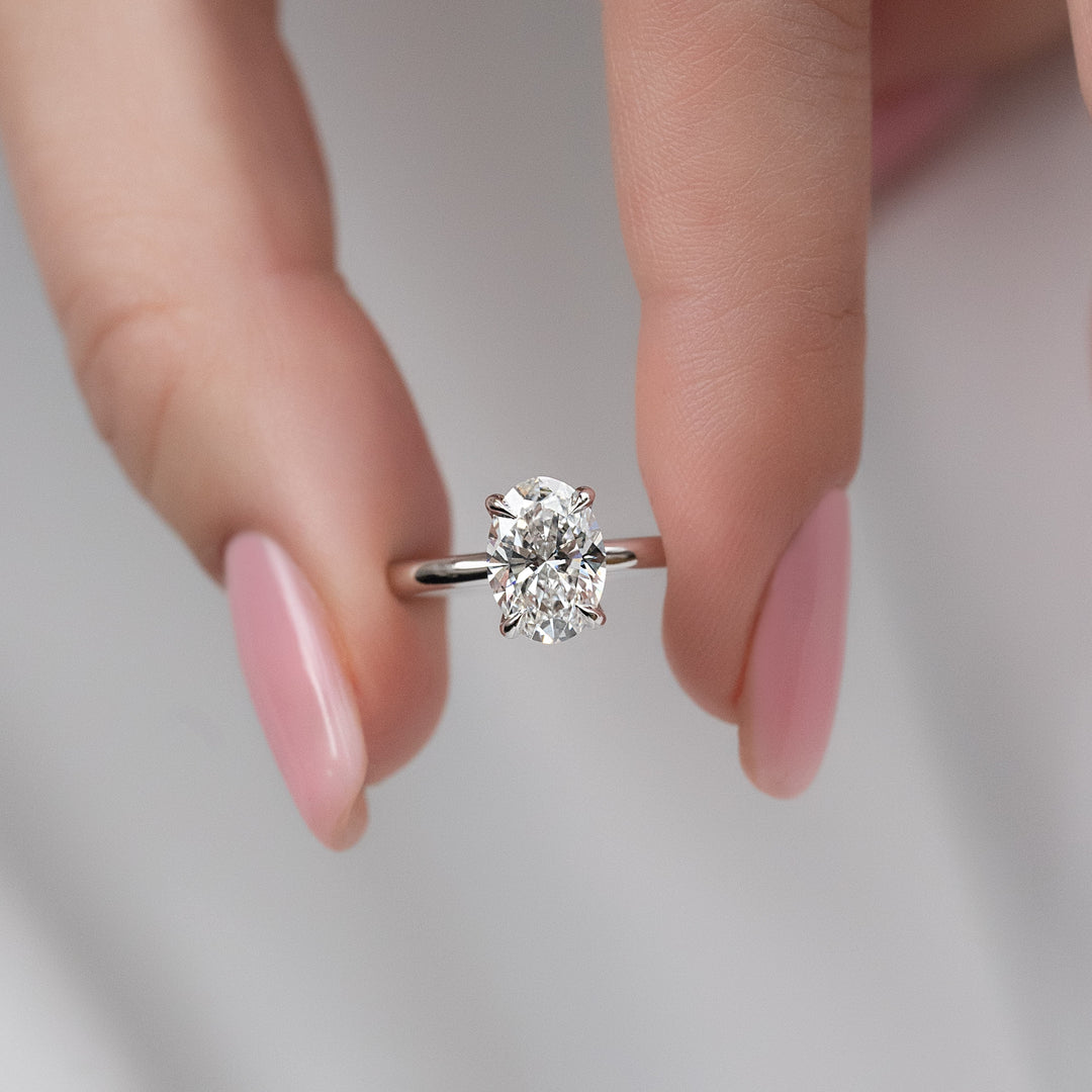 The Cecelia Oval Lab Diamond Moissanite Engagement Ring