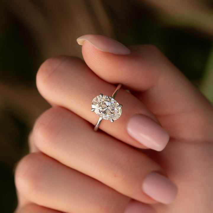 The Cecelia Oval Lab Diamond Moissanite Engagement Ring *Shown with 2.5 ct #material_white