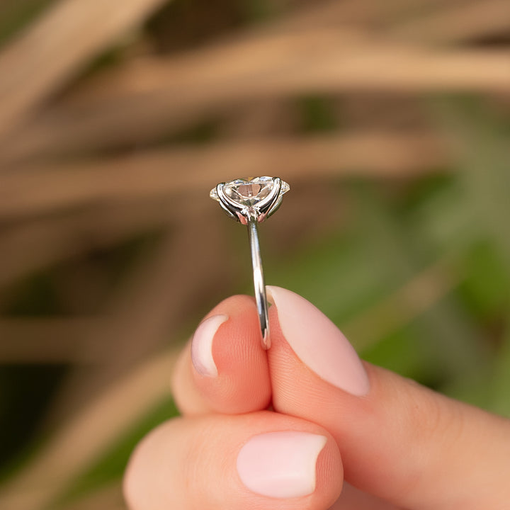 The Cecelia Oval Lab Diamond Moissanite Engagement Ring *Shown with 2.5 ct #material_white