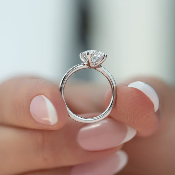 The Cecelia Oval Lab Diamond Moissanite Engagement Ring *Shown with 1.5 ct #material_white