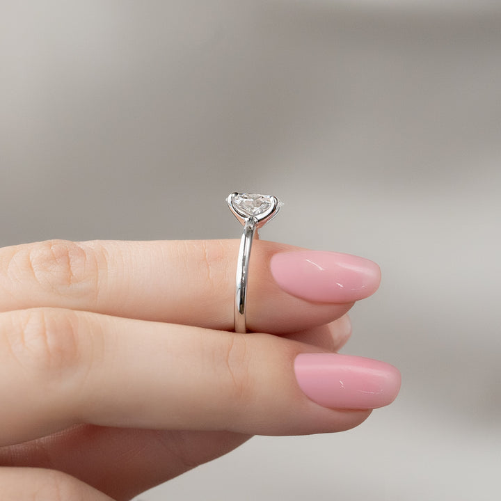 The Cecelia Oval Lab Diamond Moissanite Engagement Ring *Shown with 2 ct #material_white