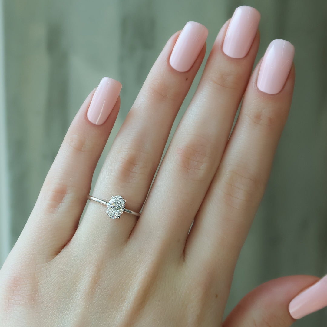 The Cecelia Oval Lab Diamond Moissanite Engagement Ring
