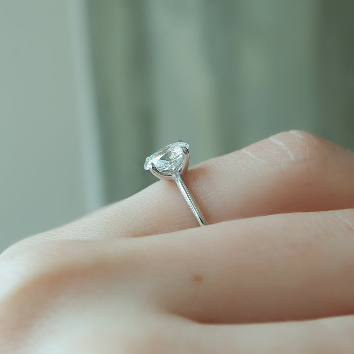 The Cecelia Oval Lab Diamond Moissanite Engagement Ring *Shown with 1 ct #material_white