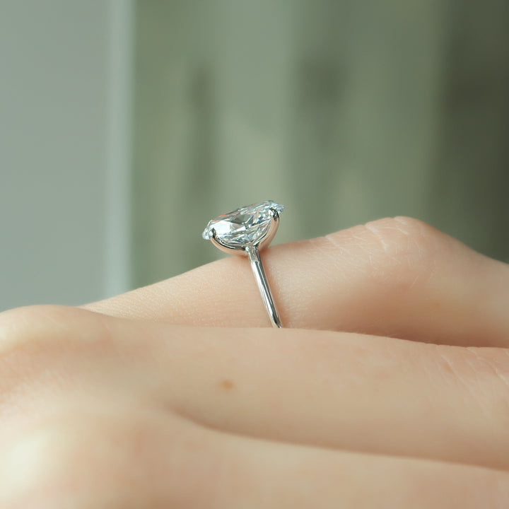 The Cecelia Oval Lab Diamond Moissanite Engagement Ring *Shown with 2 ct #material_white