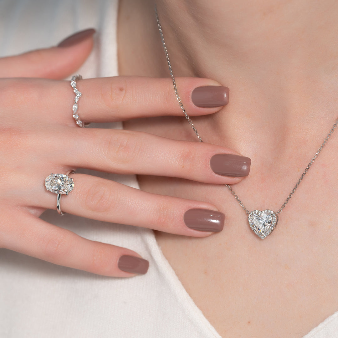 The Cecelia Oval Lab Diamond Moissanite Engagement Ring