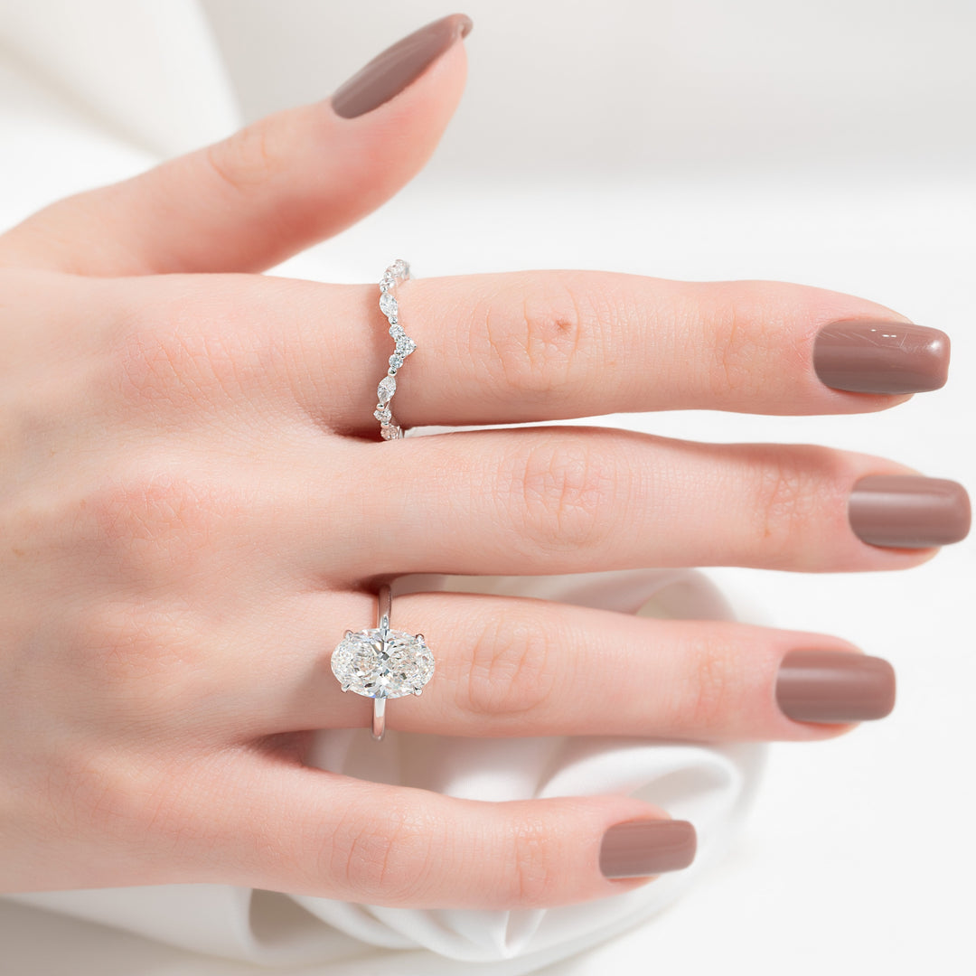 The Cecelia Oval Lab Diamond Moissanite Engagement Ring