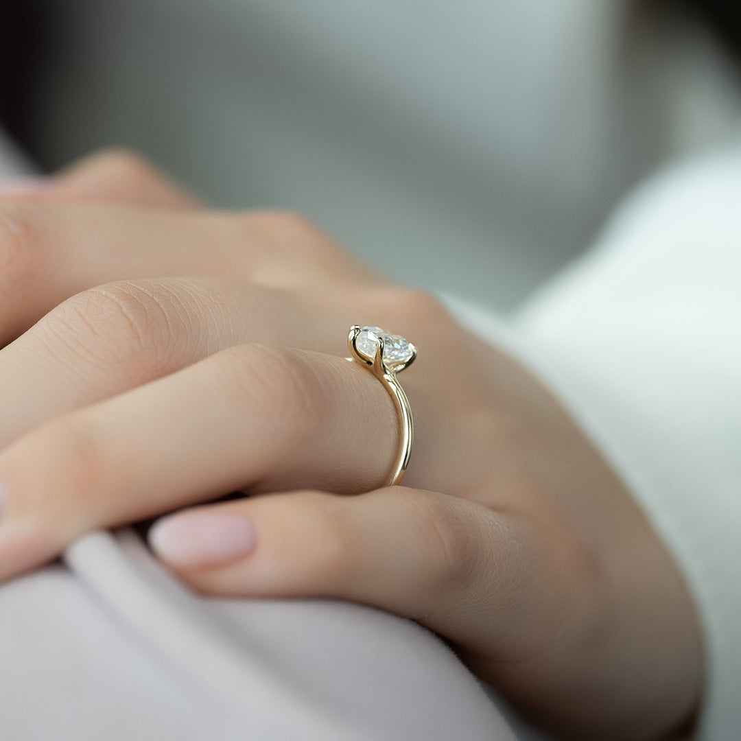 The Cecelia Set With Pear Solitaire Moissanite#material_14k-gold