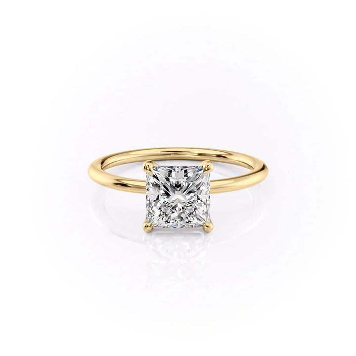 The Cecelia Set With Princess Solitaire Lab Diamond 1 Carat 14K Gold#material_14k-gold