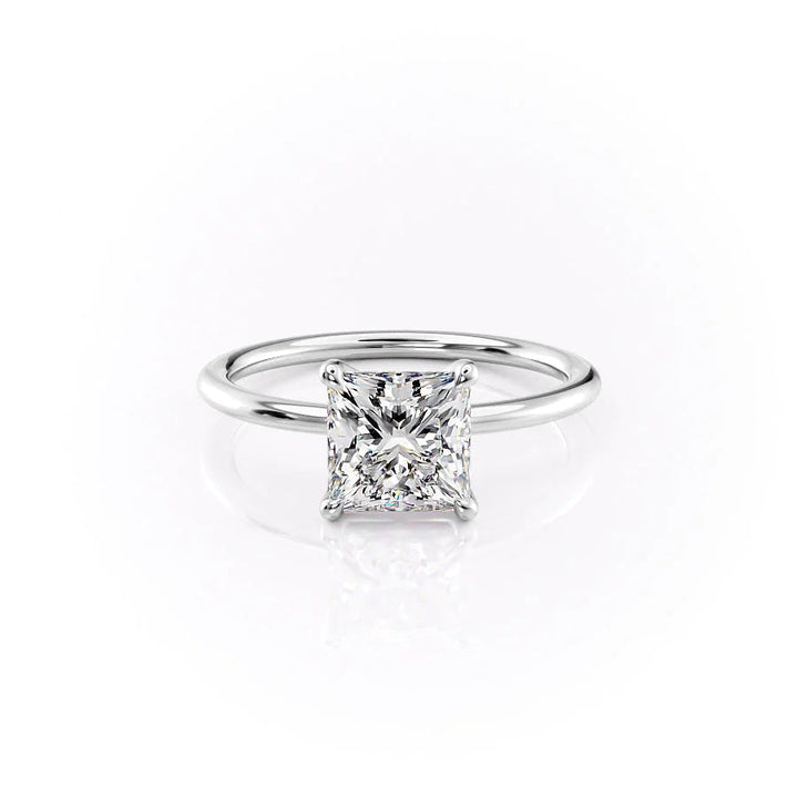 The Cecelia Set With Princess Solitaire Moissanite#material_14k-white