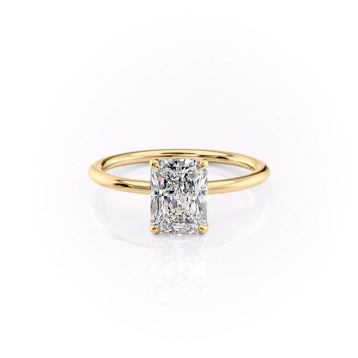 The Cecelia Set With Radiant Solitaire Lab Diamond 1 Carat 14K Gold#material_14k-gold