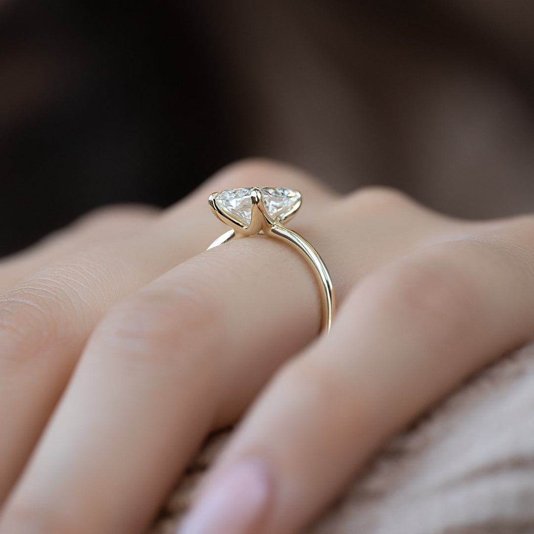 The Cecelia Set With Radiant Solitaire Moissanite#material_14k-gold