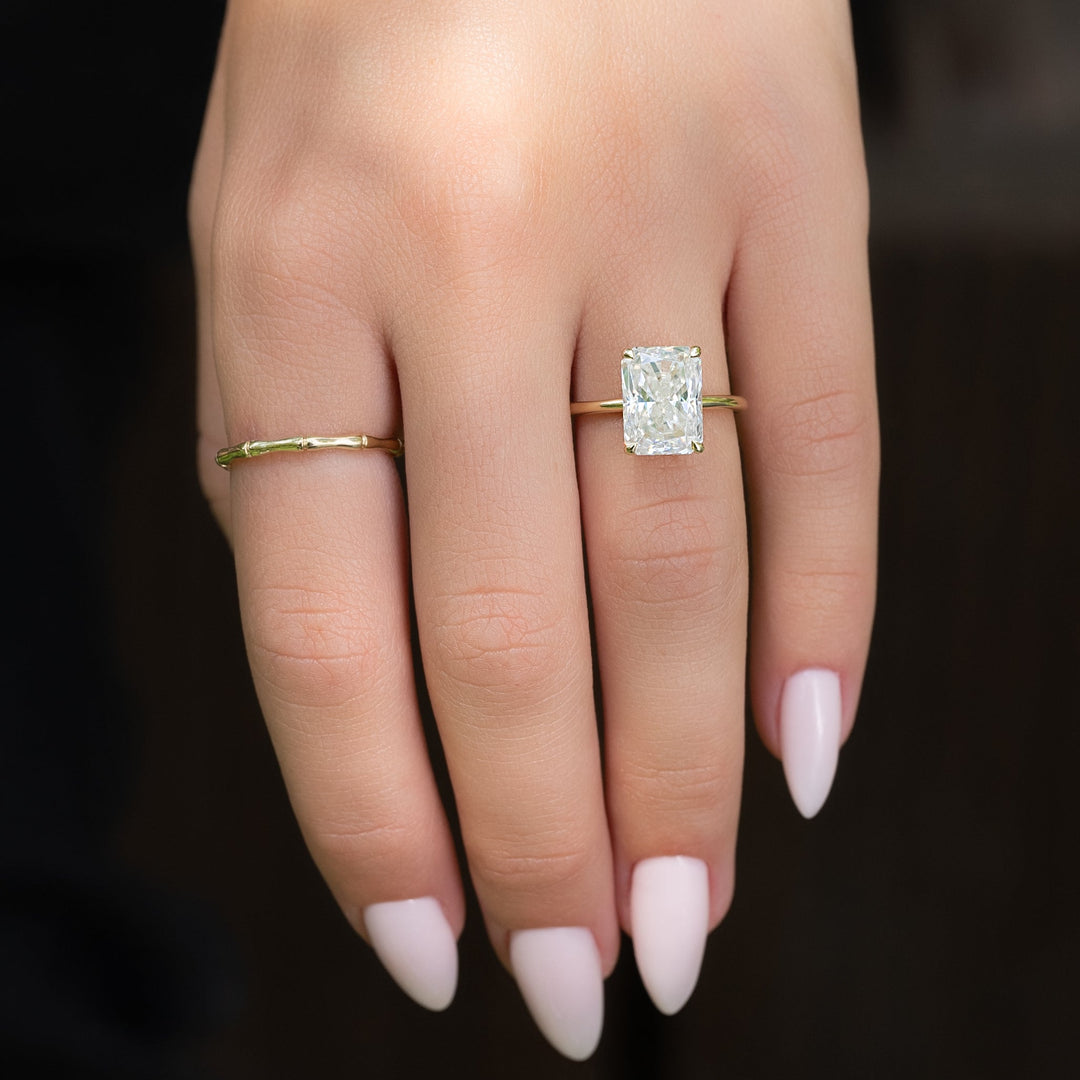 The Cecelia Radiant Lab Diamond Moissanite Engagement Ring