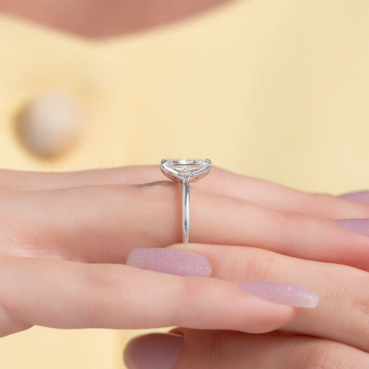 The Cecelia Radiant Lab Diamond Moissanite Engagement Ring *Shown with 2 ct #material_white