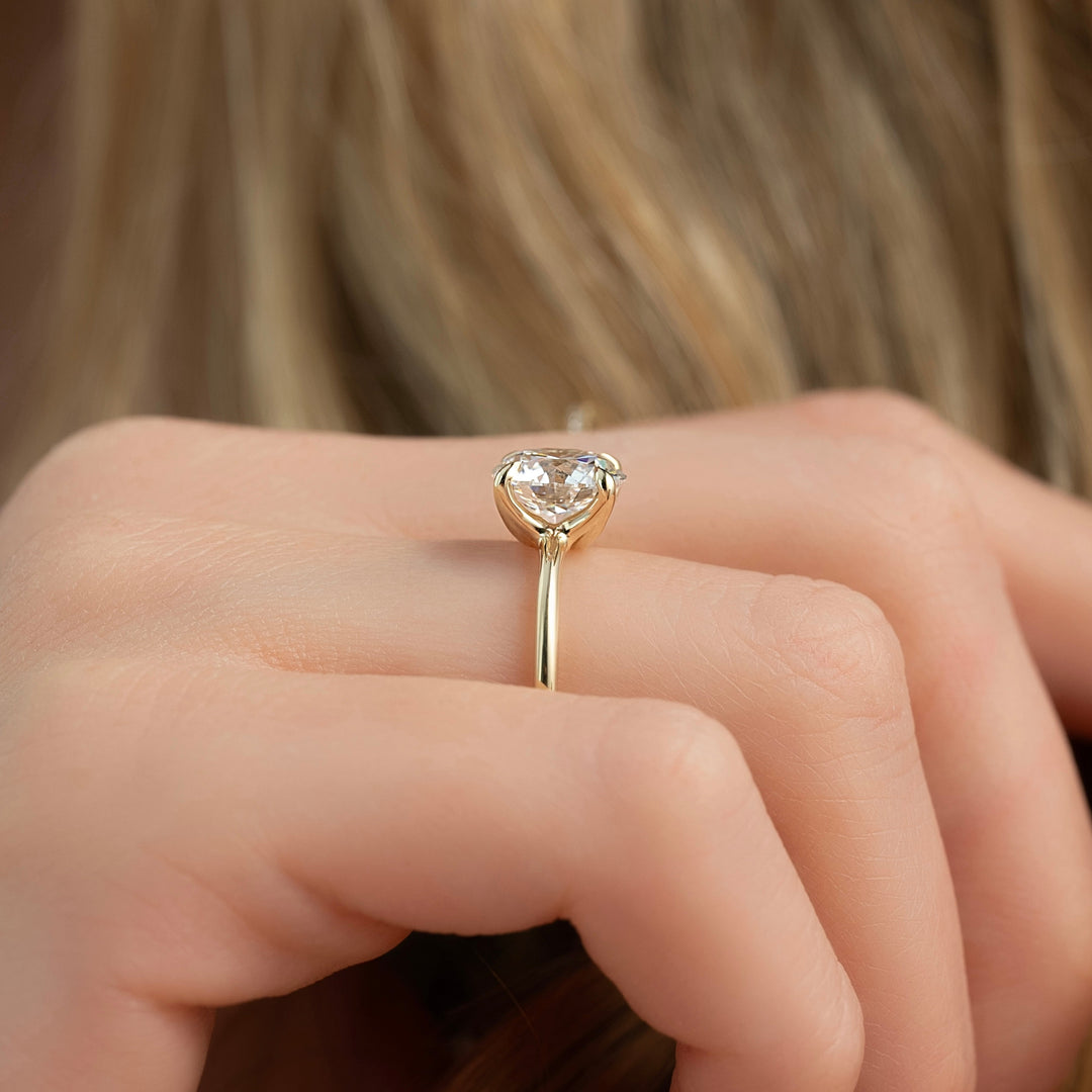 The Cecelia Round Lab Diamond Moissanite Engagement Ring