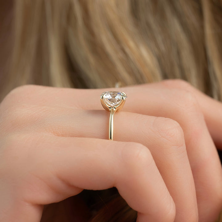 The Cecelia Round Lab Diamond Moissanite Engagement Ring *Shown with 2 ct #material_gold