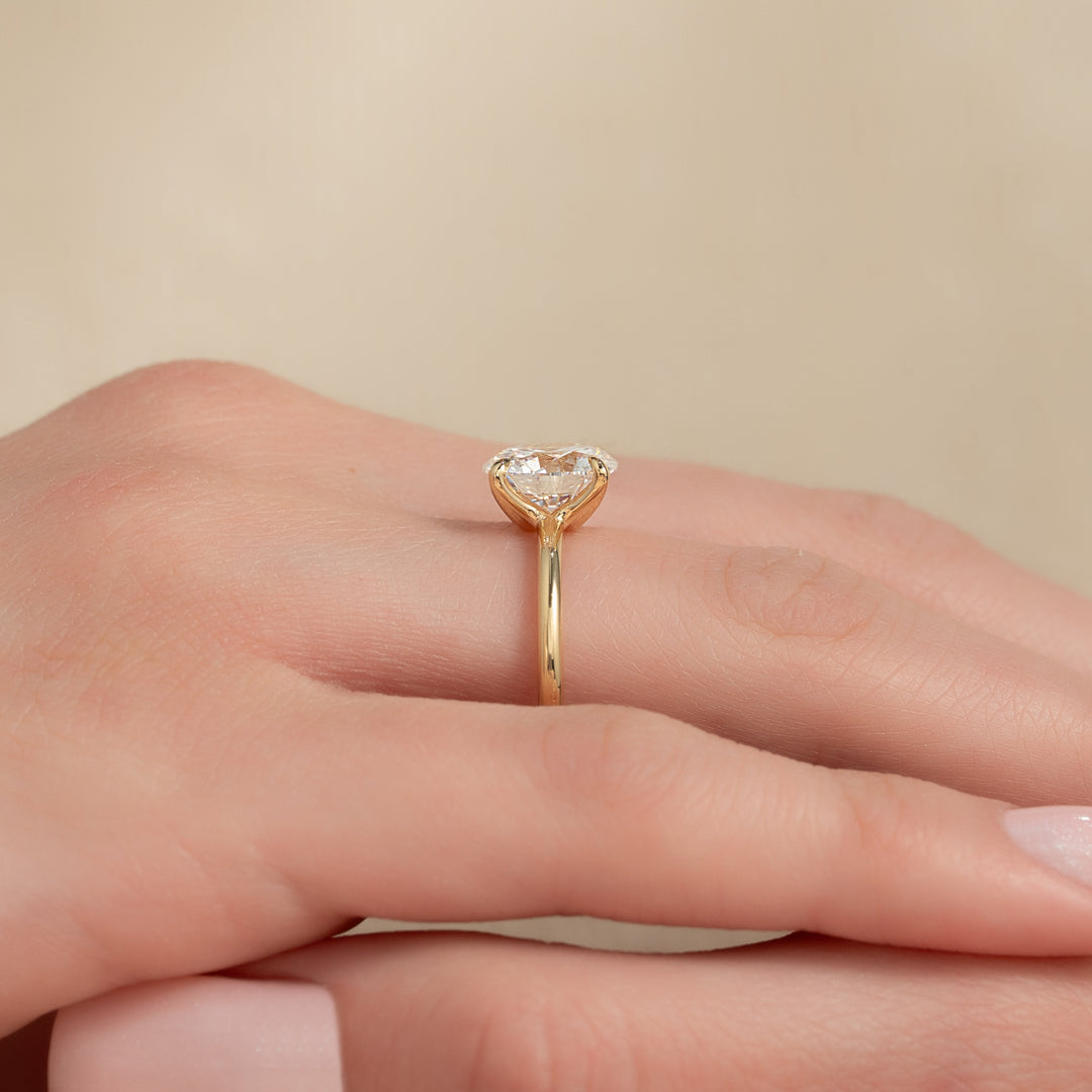 The Cecelia Round Lab Diamond Moissanite Engagement Ring