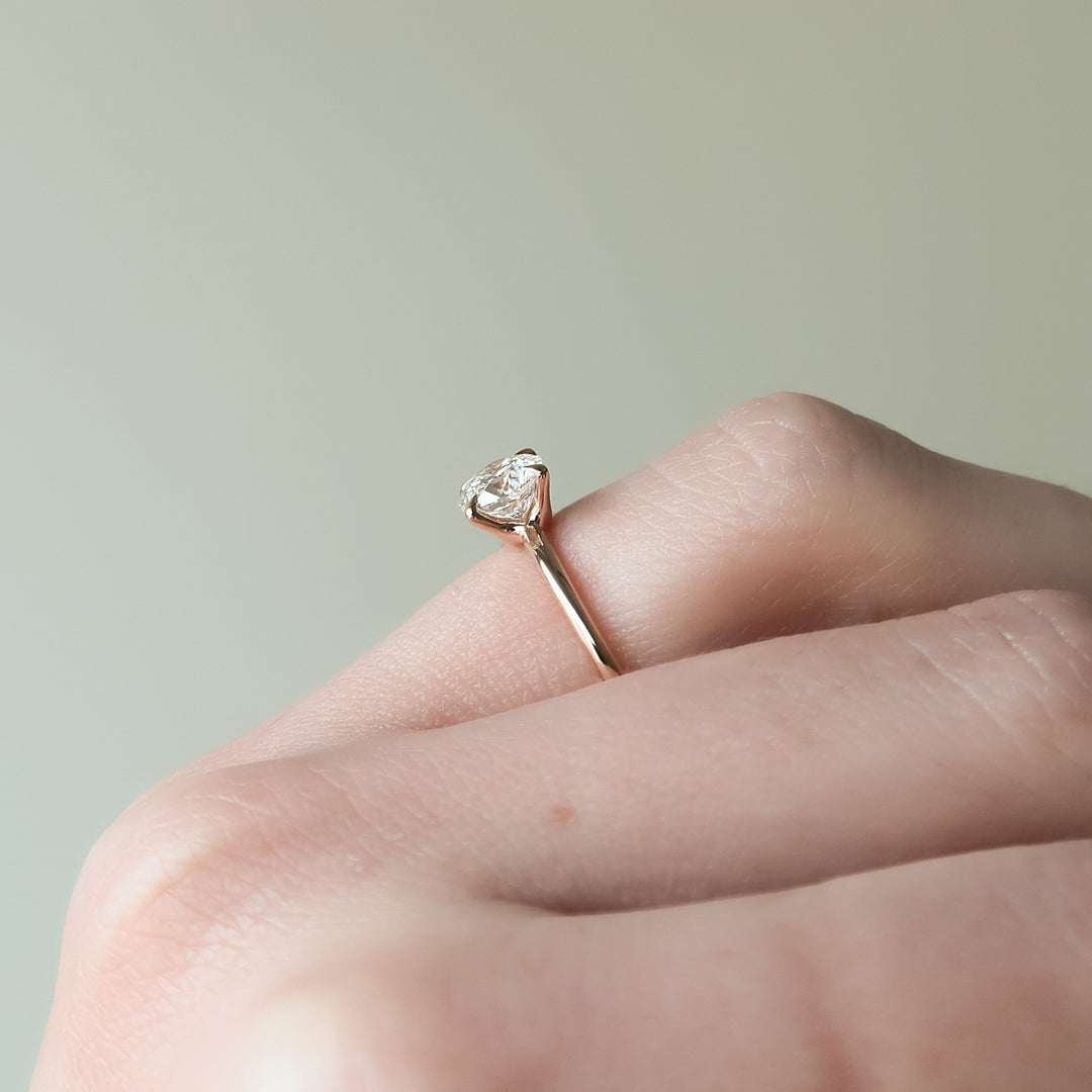 The Cecelia Round Lab Diamond Moissanite Engagement Ring