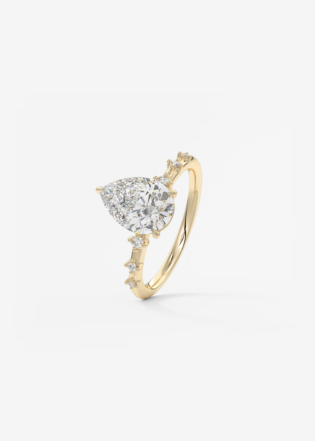 The Celeste Pear Engagement Ring with Delicate Diamond Accents#material_gold