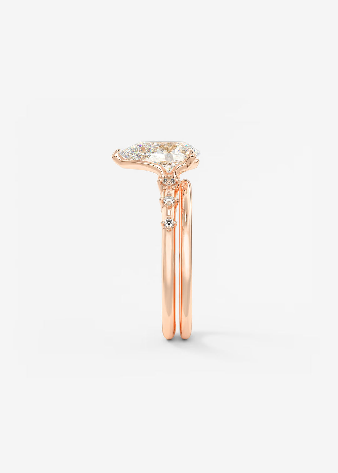 The Celeste Pear Engagement Ring with Delicate Diamond Accents#material_rose