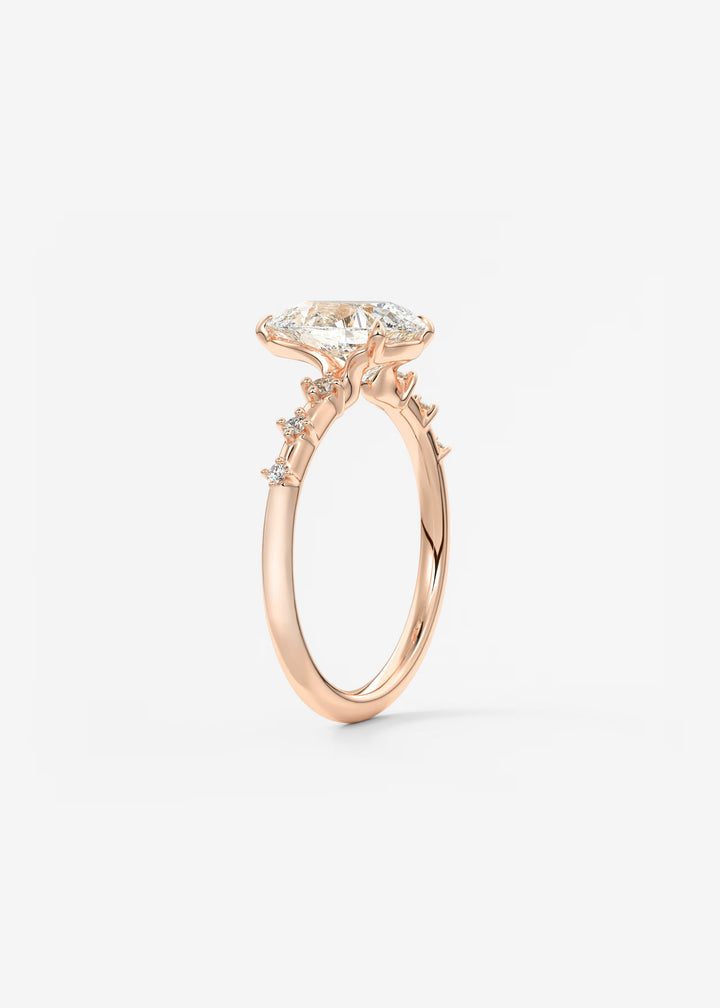 The Celeste Pear Engagement Ring with Delicate Diamond Accents#material_rose