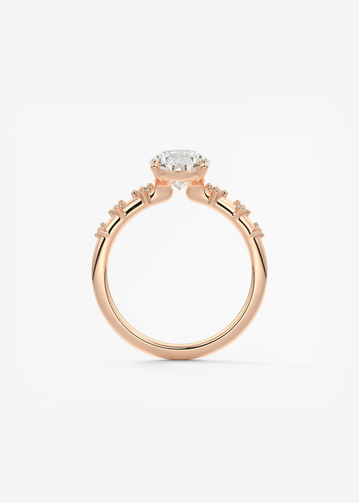 The Celeste Pear Engagement Ring with Delicate Diamond Accents#material_rose