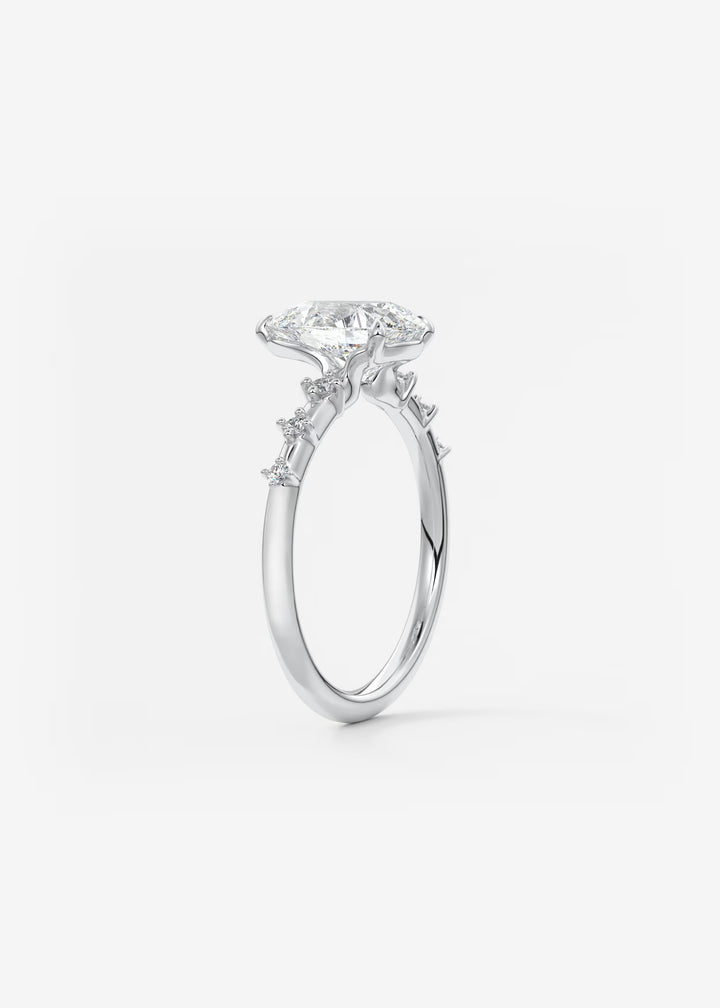 The Celeste Pear Engagement Ring with Delicate Diamond Accents#material_white