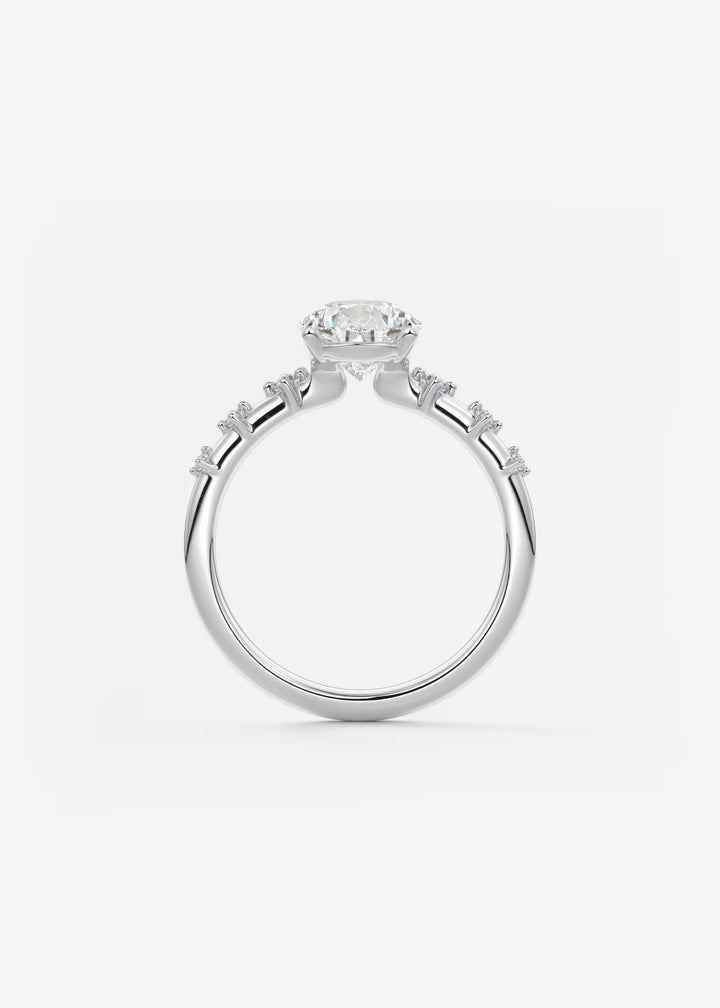 The Celeste Pear Engagement Ring with Delicate Diamond Accents#material_white