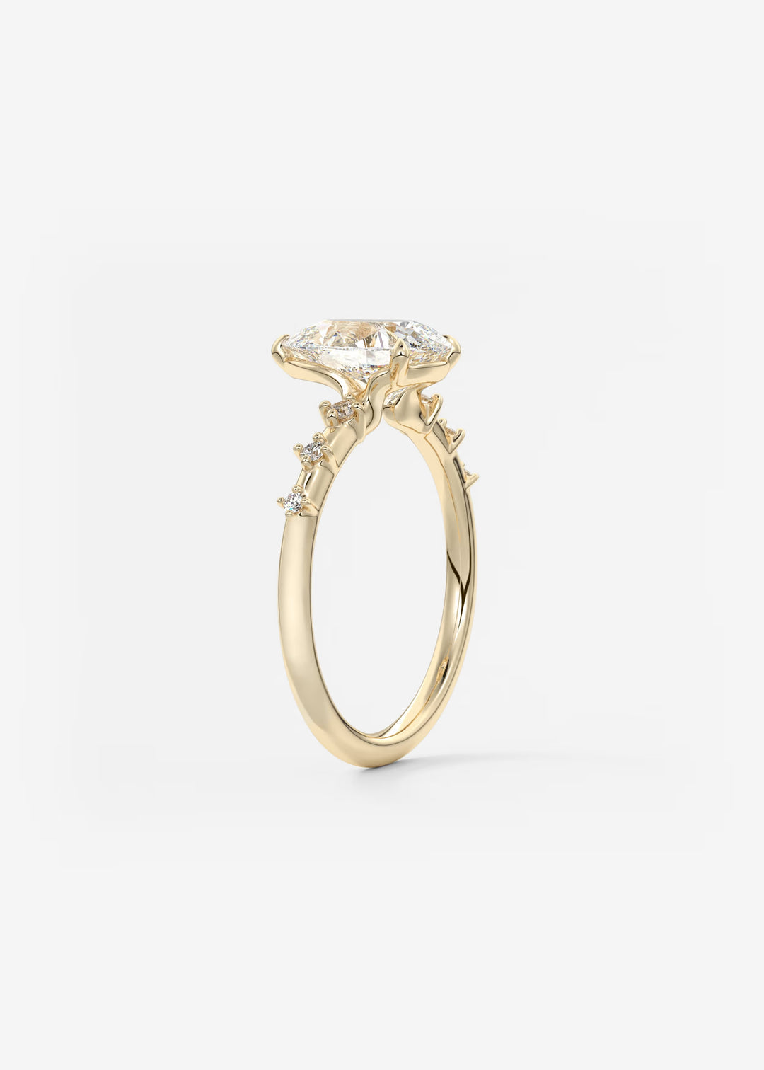 The Celeste Pear Engagement Ring with Delicate Diamond Accents#material_gold
