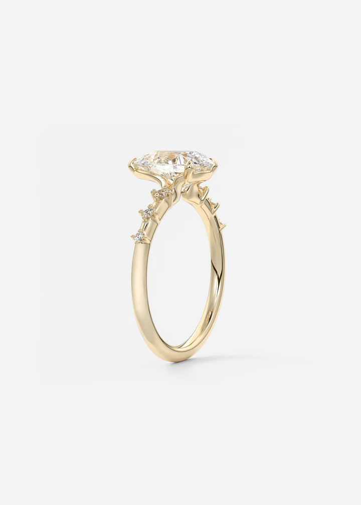 The Celeste Pear Engagement Ring with Delicate Diamond Accents#material_gold