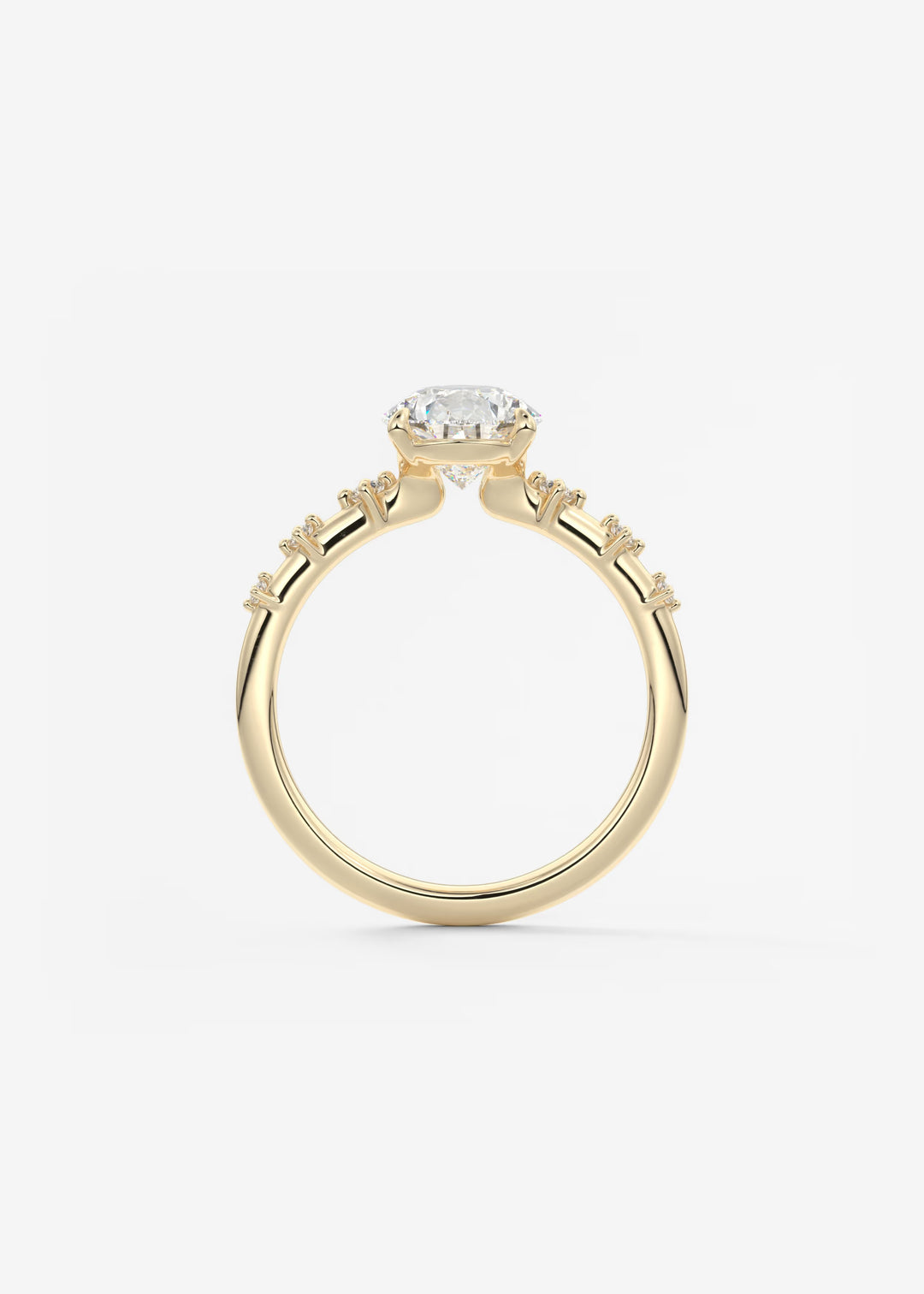 The Celeste Pear Engagement Ring with Delicate Diamond Accents#material_gold