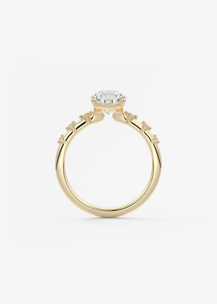 The Celeste Pear Engagement Ring with Delicate Diamond Accents#material_gold