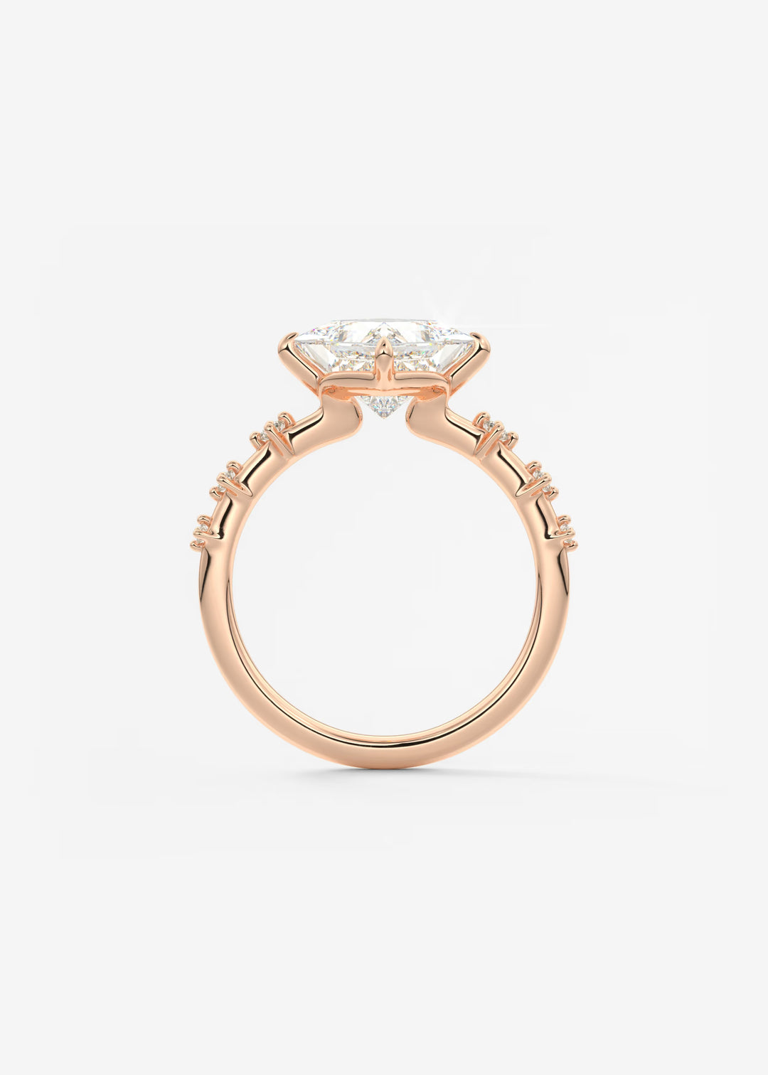 The Celeste Princess Engagement Ring with Delicate Diamond Accents#material_rose