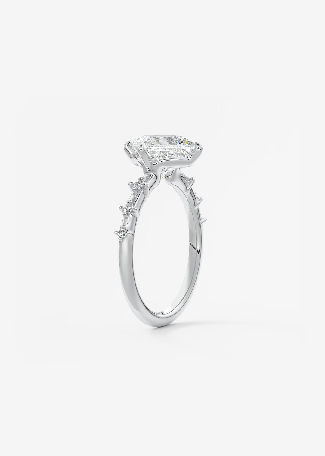 The Celeste Princess Engagement Ring with Delicate Diamond Accents#material_white