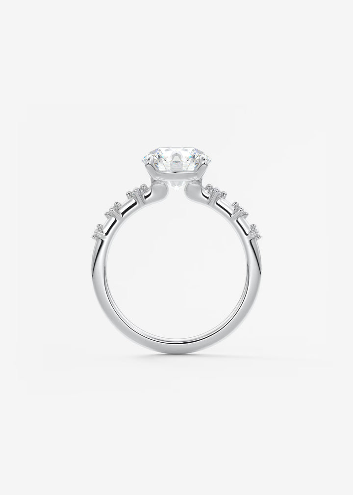 The Celeste Round Engagement Ring with Delicate Diamond Accents#material_white