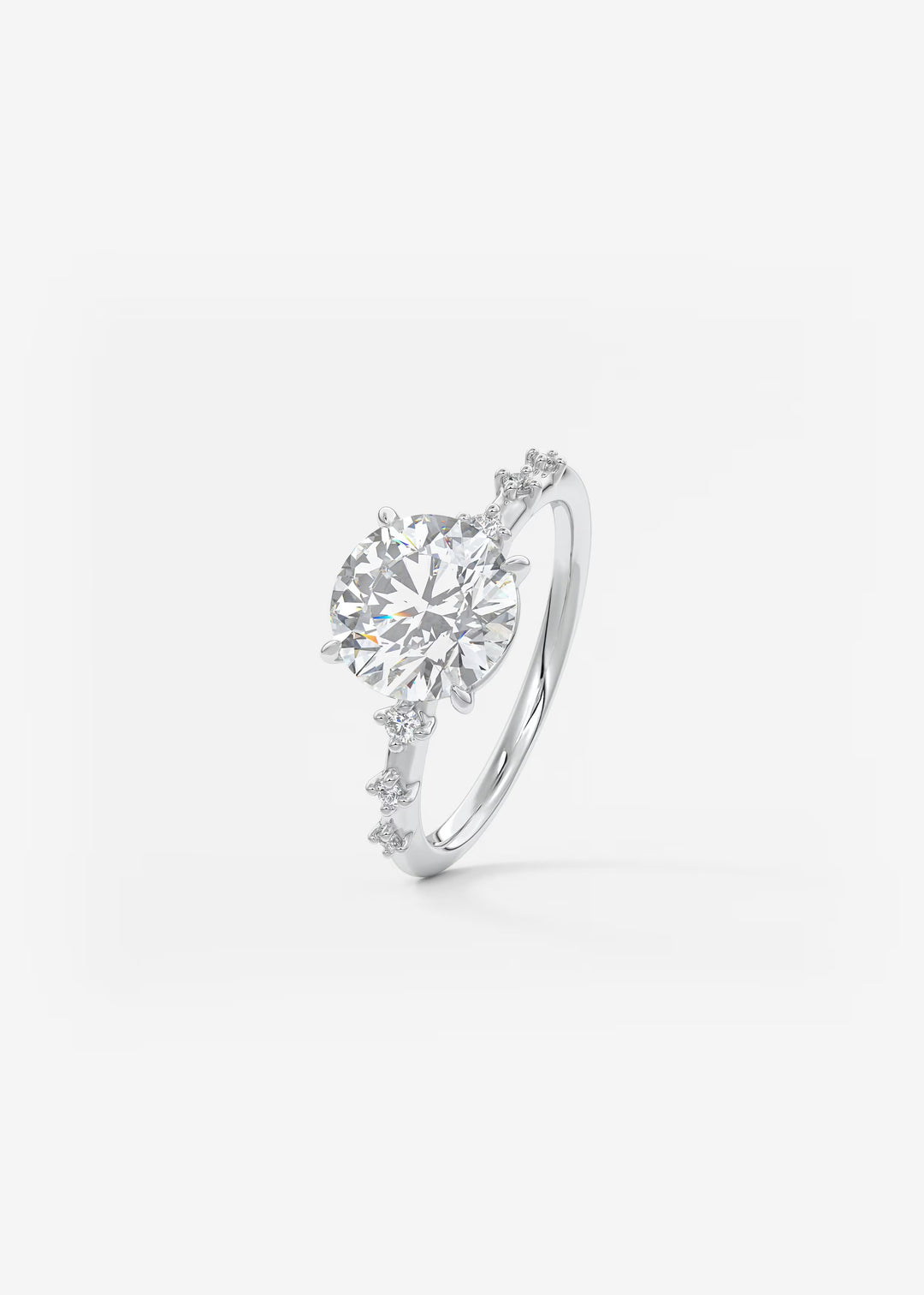 The Celeste Round Engagement Ring with Delicate Diamond Accents#material_white