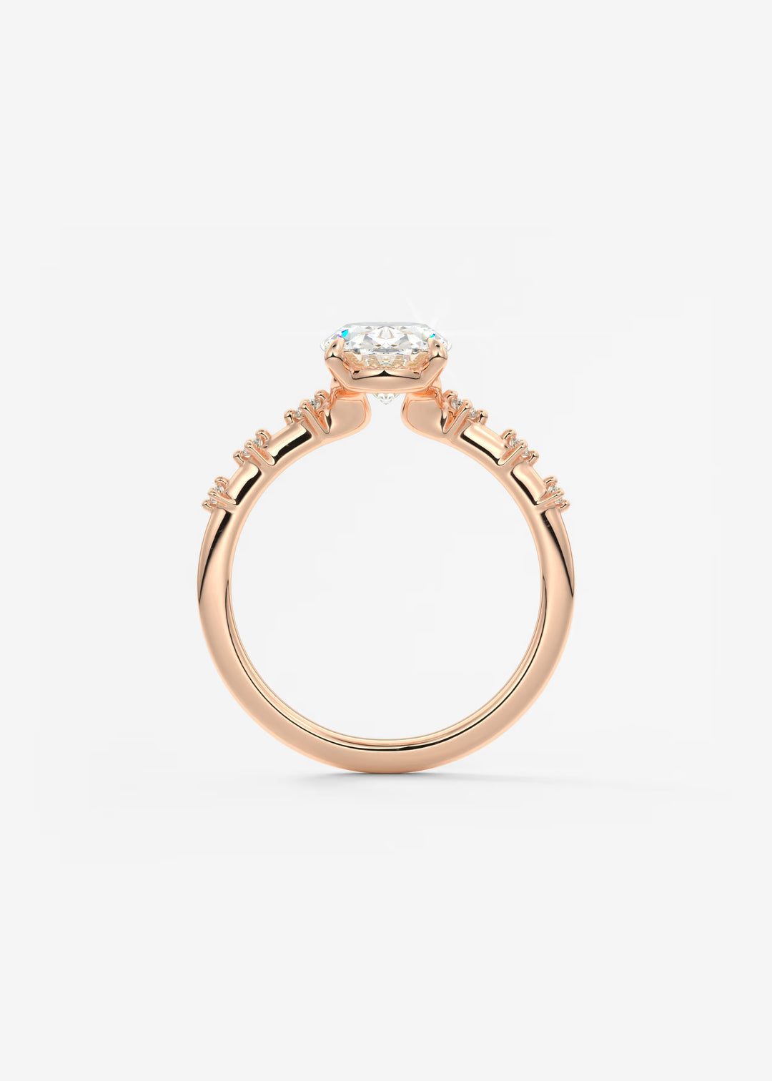 The Celeste Oval Engagement Ring with Delicate Diamond Accents#material_rose