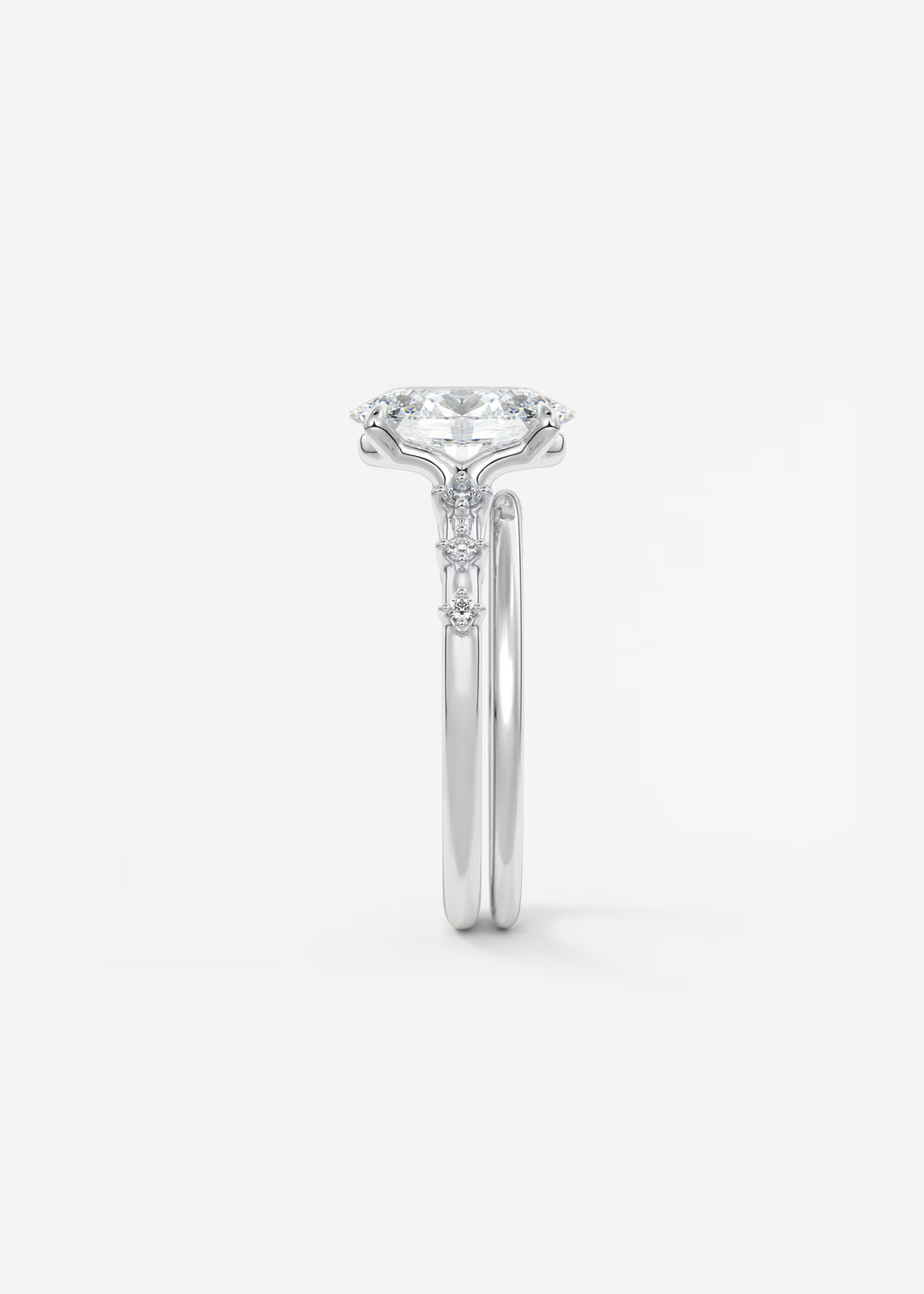 The Celeste Oval Engagement Ring with Delicate Diamond Accents#material_white
