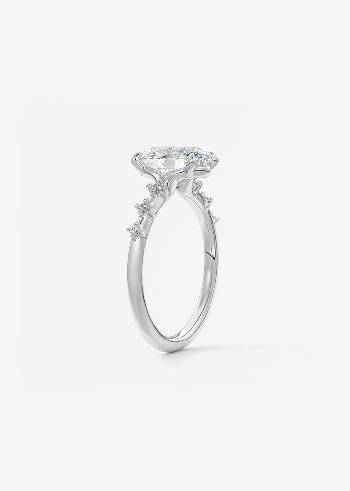 The Celeste Oval Engagement Ring with Delicate Diamond Accents#material_white