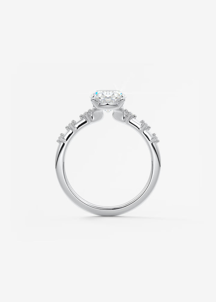 The Celeste Oval Engagement Ring with Delicate Diamond Accents#material_white