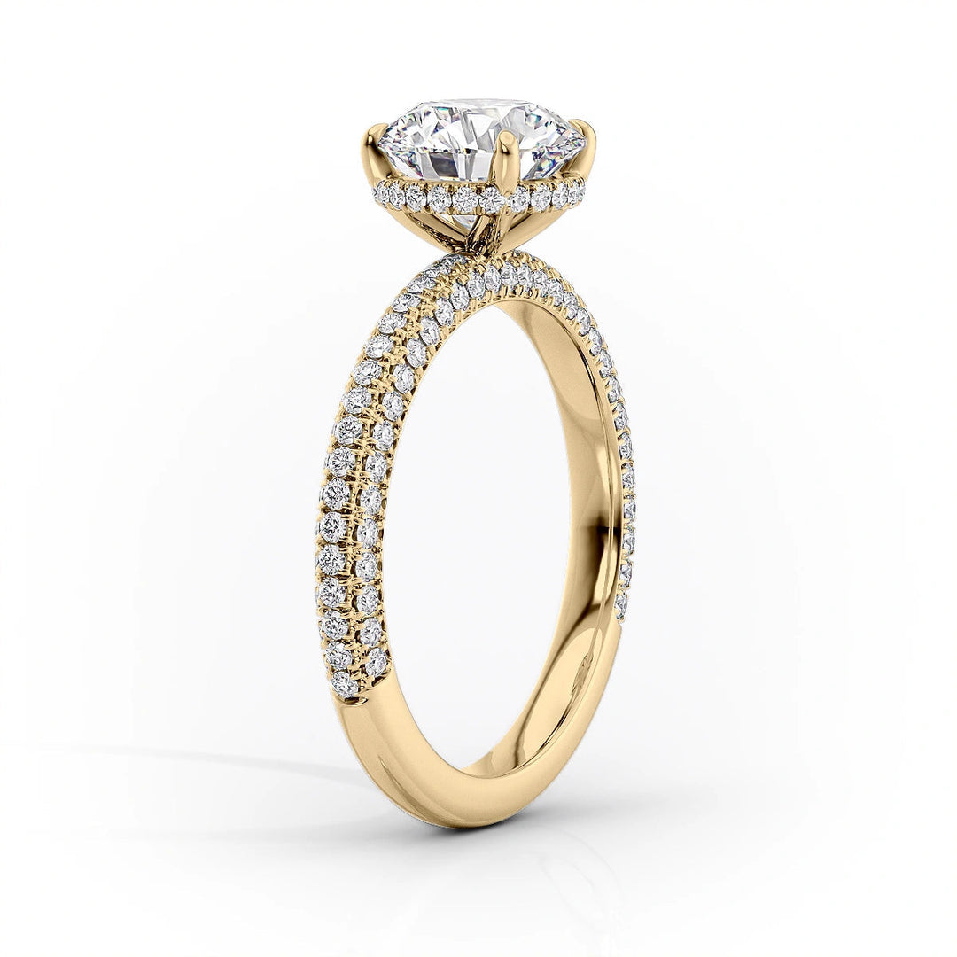 The Chana Set With Cushion Pave Lab Diamond 1.5 Carat 14K Gold#material_14k-gold