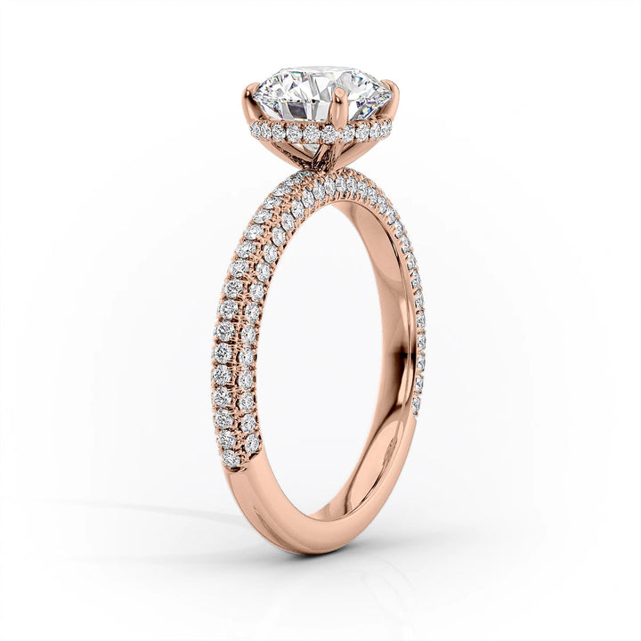 The Chana Set With Cushion Pave Lab Diamond 1.5 Carat 14K Rose#material_14k-rose