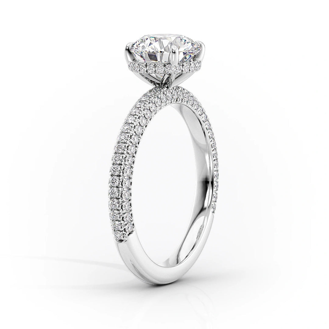 The Chana Set With Cushion Pave Lab Diamond 1.5 Carat 14K White#material_14k-white