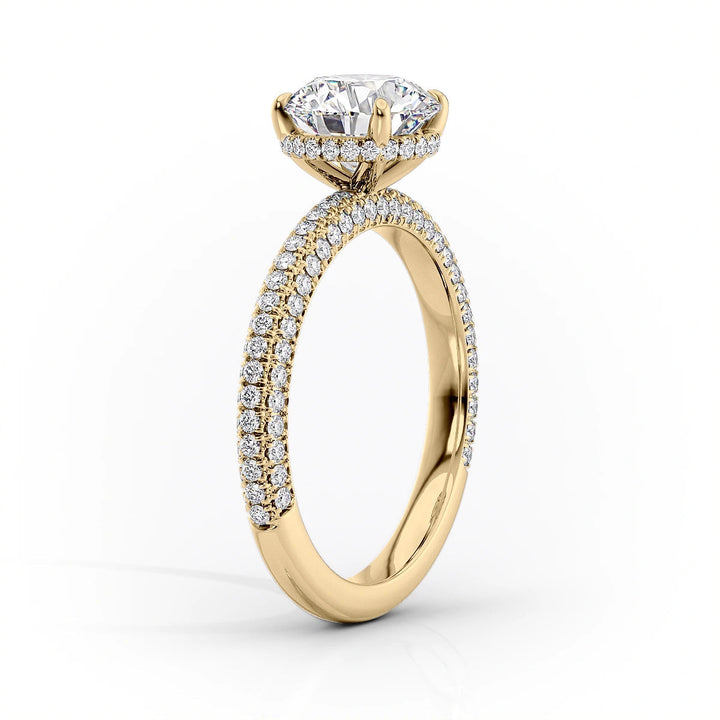 The Chana Set With Cushion Pave Moissanite#material_18k-gold