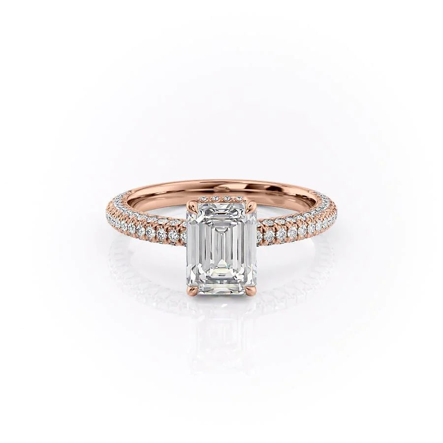 The Chana Set With Emerald Pave Moissanite#material_14k-rose