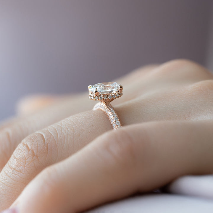 The Chana Set With Oval Pave Lab Diamond 2.5 Carat 14K Rose#material_14k-rose